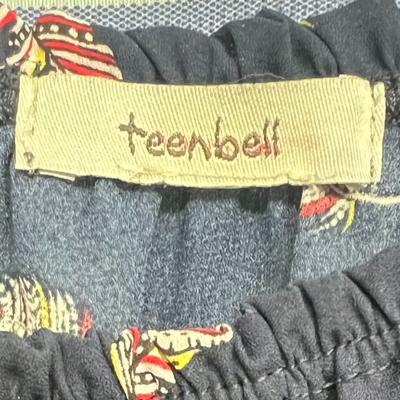 TeenBell Front Tie Feather Design Blouse - Picture 3 of 4